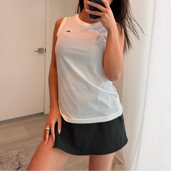 J.Lindeberg White Ribbed Tank Top - Picture 4 of 8